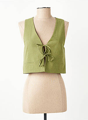 Vestă fără mâneci croială dreaptă verde GRACE & MILA femeie