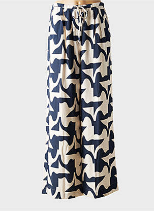 Pantalon drept talie elastică albastru GRACE & MILA femeie