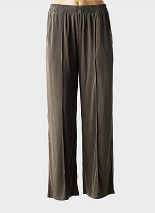 Pantalon drept talie elastică verde GRACE & MILA femeie
