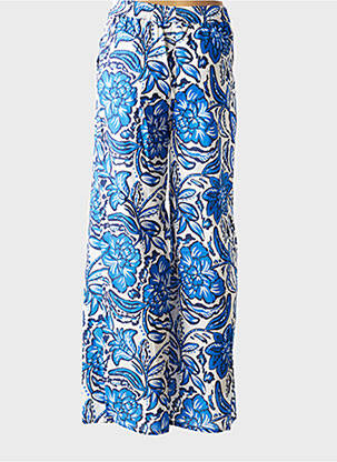 Pantalon drept talie elastică albastru C'EST BEAU LA VIE femeie