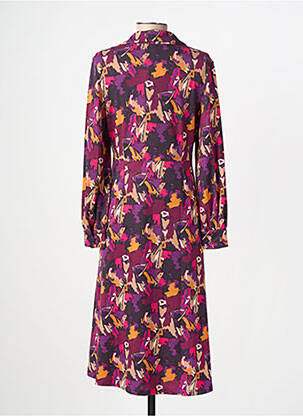 Rochie midi imprimeu fantezie mâneci lungi violet SURKANA femeie