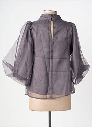 Top guler rotund mâneci 3/4 gri SOAKED femeie