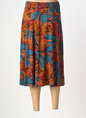 Fustă lungă imprimeu fantezie portocalie SURKANA femeie