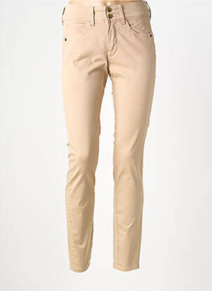 Pantalon slim țesătură poplin mărime normală bej SALSA femeie