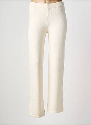 Pantalon drept talie elastică mărime normală bej PLEASE femeie