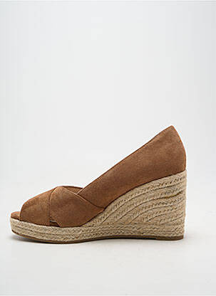 Espadrile vârf deschis toc de 7 la 9 cm maro VANESSA WU femeie