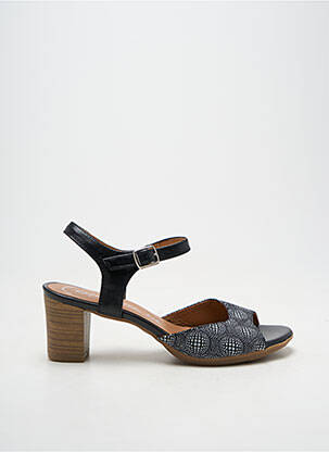 Sandale/pantofi decupați material neted toc de 4 la 6 cm negru RAQUEL PEREZ femeie
