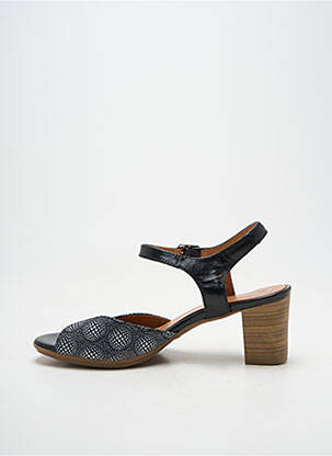 Sandale/pantofi decupați material neted toc de 4 la 6 cm negru RAQUEL PEREZ femeie
