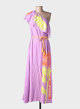 Rochie lungă mâneci scurte mâneci scurte violet POM AMSTERDAM femeie