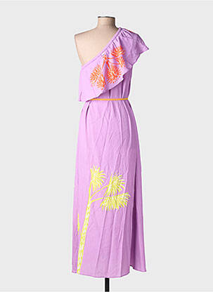 Rochie lungă mâneci scurte mâneci scurte violet POM AMSTERDAM femeie