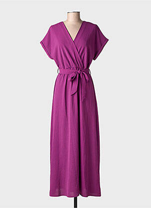 Rochie lungă mâneci scurte mâneci scurte violet GRACE & MILA femeie