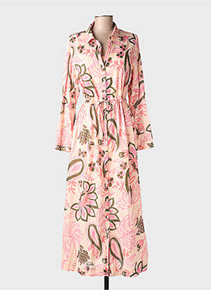 Rochie lungă mâneci lungi mâneci lungi roz GRACE & MILA femeie