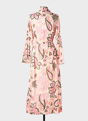 Rochie lungă mâneci lungi mâneci lungi roz GRACE & MILA femeie