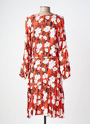 Rochie midi imprimeu floral mâneci lungi portocaliu GARCIA femeie