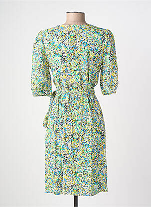 Rochie midi imprimeu floral mâneci scurte verde FREEMAN T.PORTER femeie