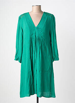 Rochie midi croială fluidă mâneci lungi verde FREEMAN T.PORTER femeie