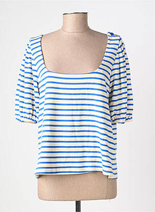 Tricou mâneci 3/4 mâneci 3/4 albastru GRACE & MILA femeie