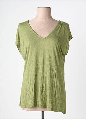 Tricou guler în v mâneci scurte verde TIFFOSI femeie