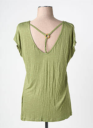 Tricou guler în v mâneci scurte verde TIFFOSI femeie
