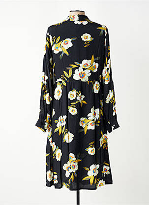 Rochie midi imprimeu floral mâneci lungi negru EMILIE.K femeie
