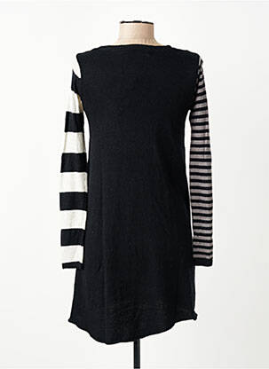 Rochie pulover plasă fină mâneci lungi negru CHIPIE fată