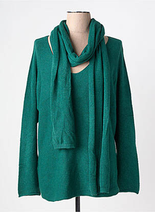 Pulover tunică elasticitate mâneci lungi verde ATLANTA femeie