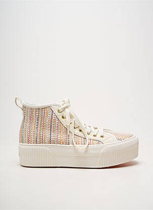 Adidași platformă toc de 4 la 6 cm alb NO NAME femeie