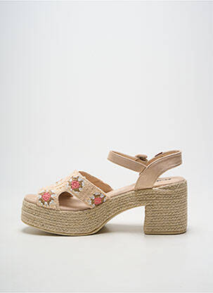 Espadrile închidere cu buclă(e) toc de 7 la 9 cm bej REFRESH femeie