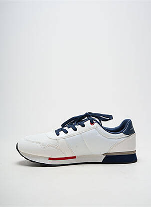 Adidași material neted vârf rotund alb TOMMY HILFIGER bărbat