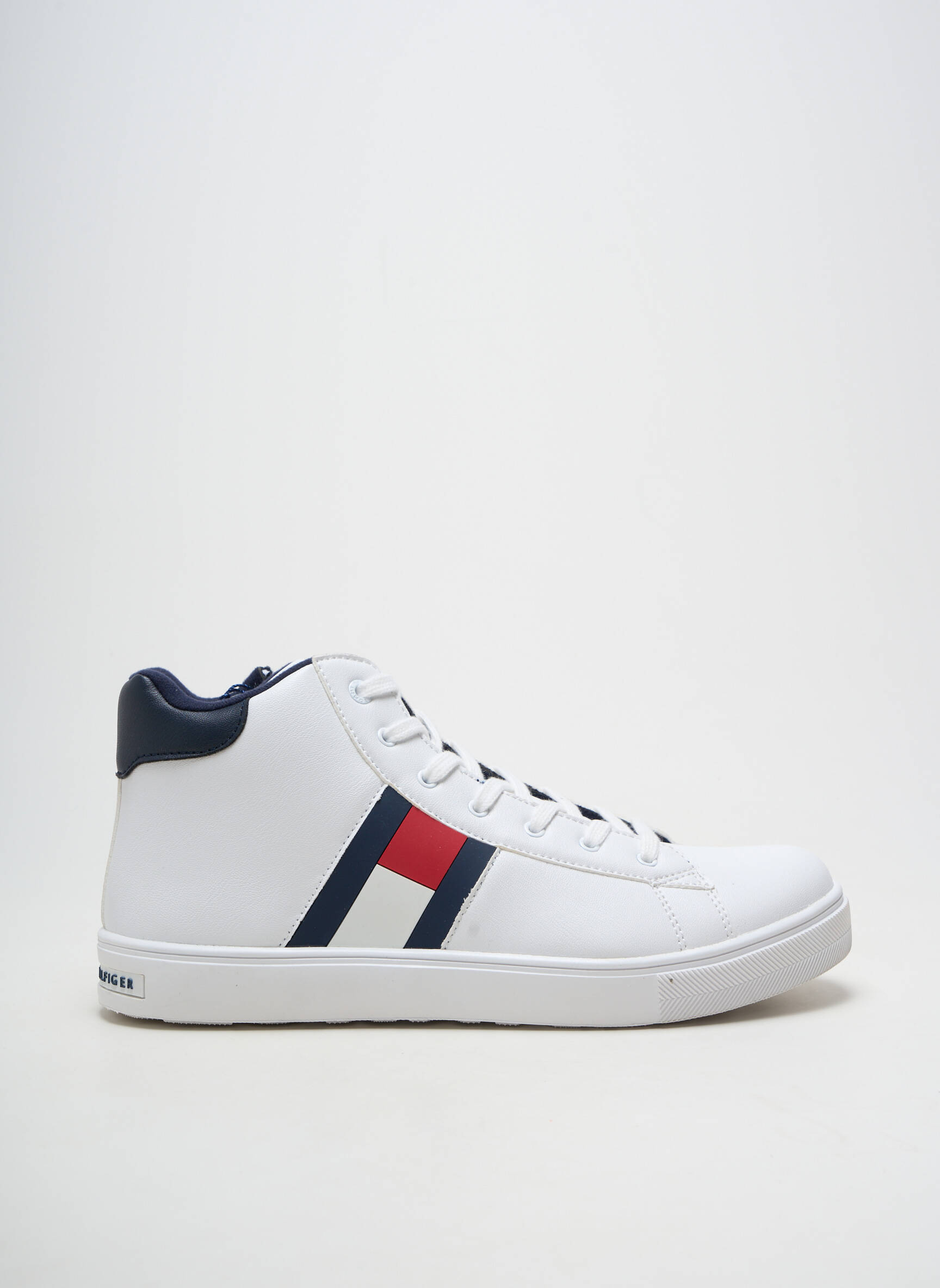 Adidași închidere cu fermoar și șireturi vârf rotund alb TOMMY HILFIGER bărbat