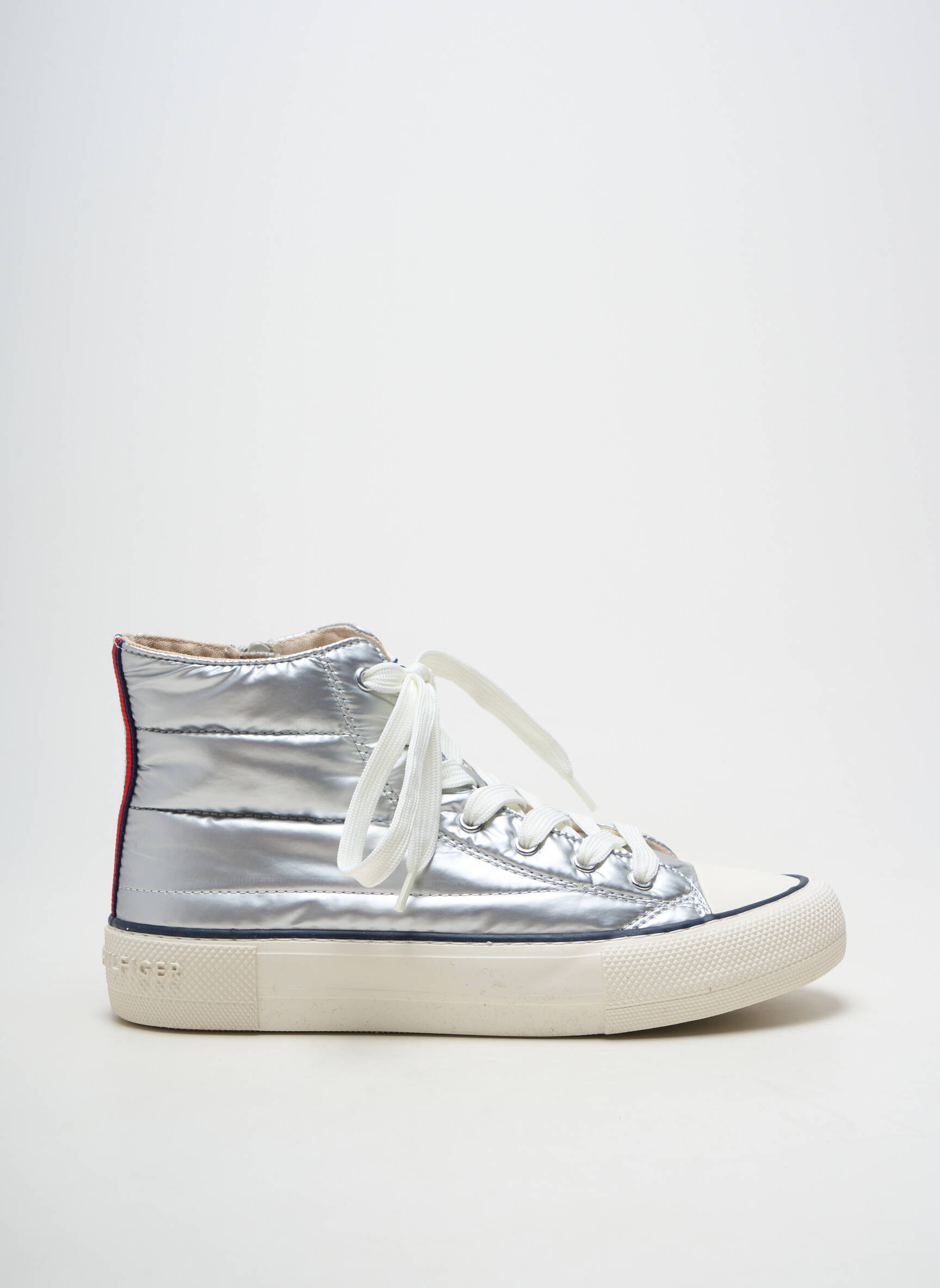 Adidași material neted toc plat până la 3 cm argintiu TOMMY HILFIGER femeie