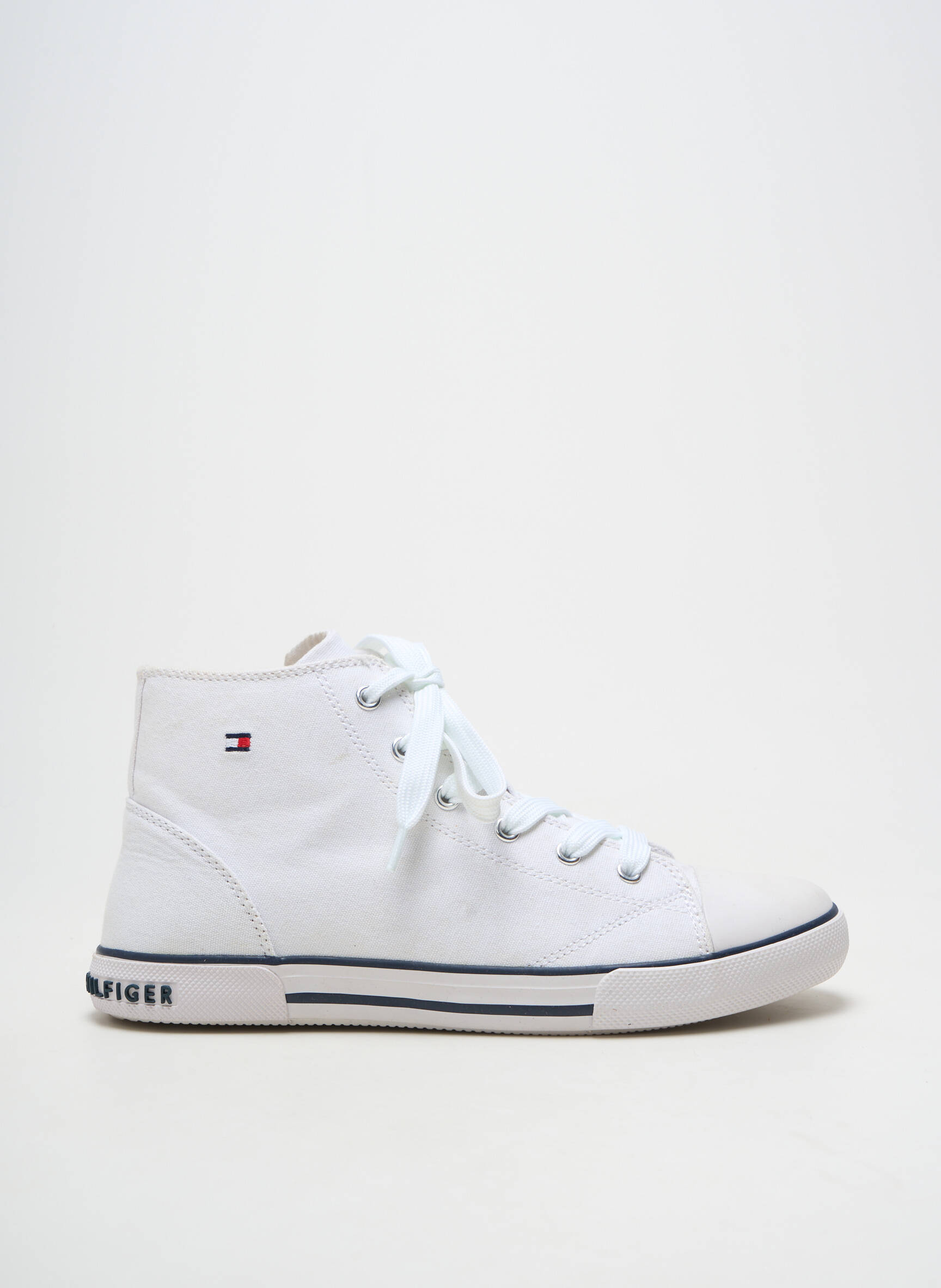 Adidași închidere cu fermoar și șireturi toc plat până la 3 cm alb TOMMY HILFIGER femeie