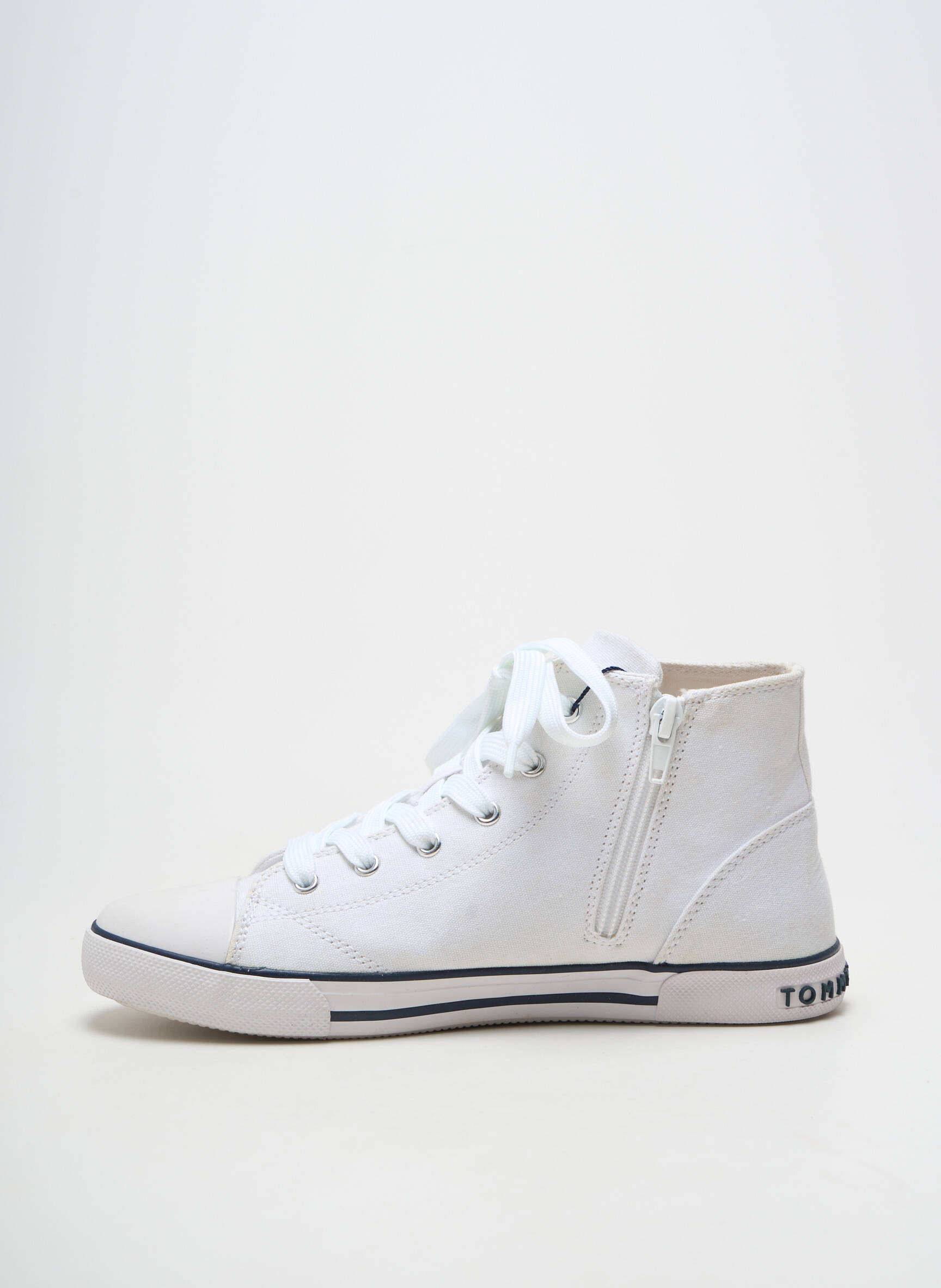 Adidași închidere cu fermoar și șireturi toc plat până la 3 cm alb TOMMY HILFIGER femeie