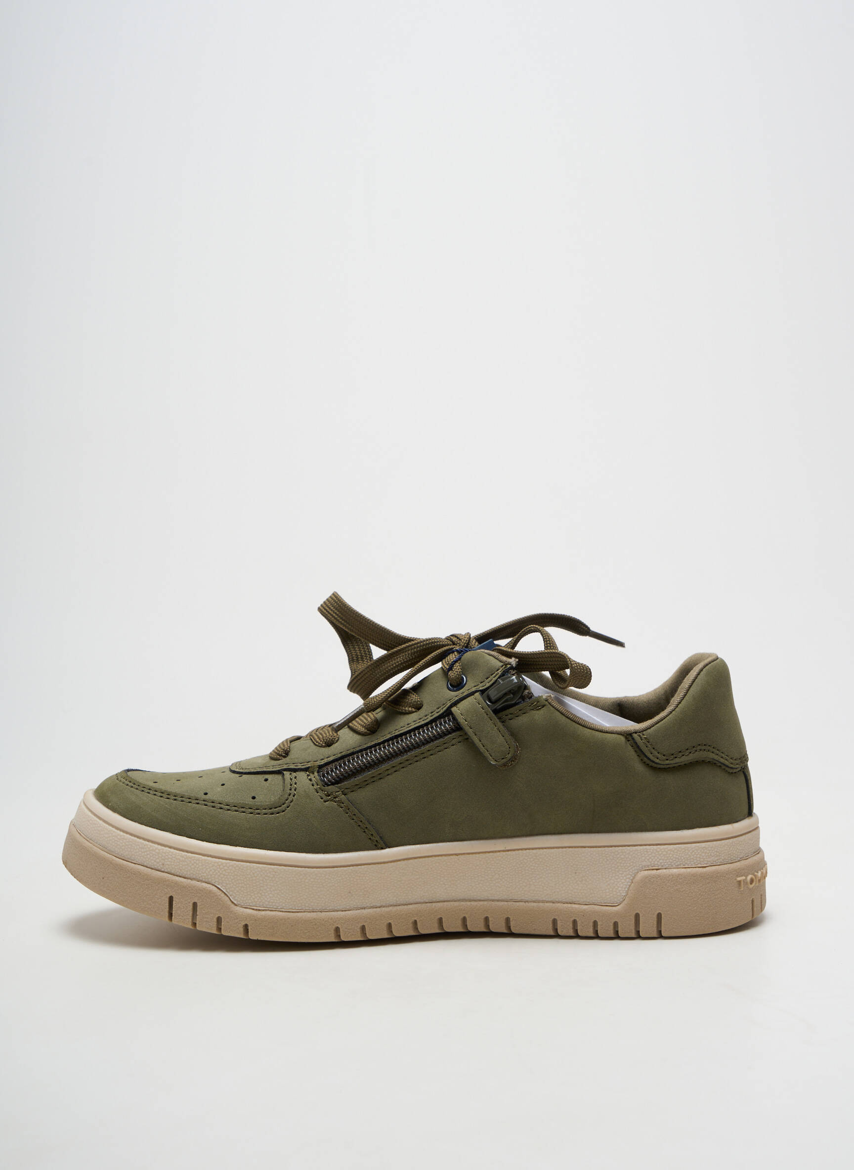 Adidași închidere cu fermoar și șireturi toc plat până la 3 cm verde TOMMY HILFIGER femeie