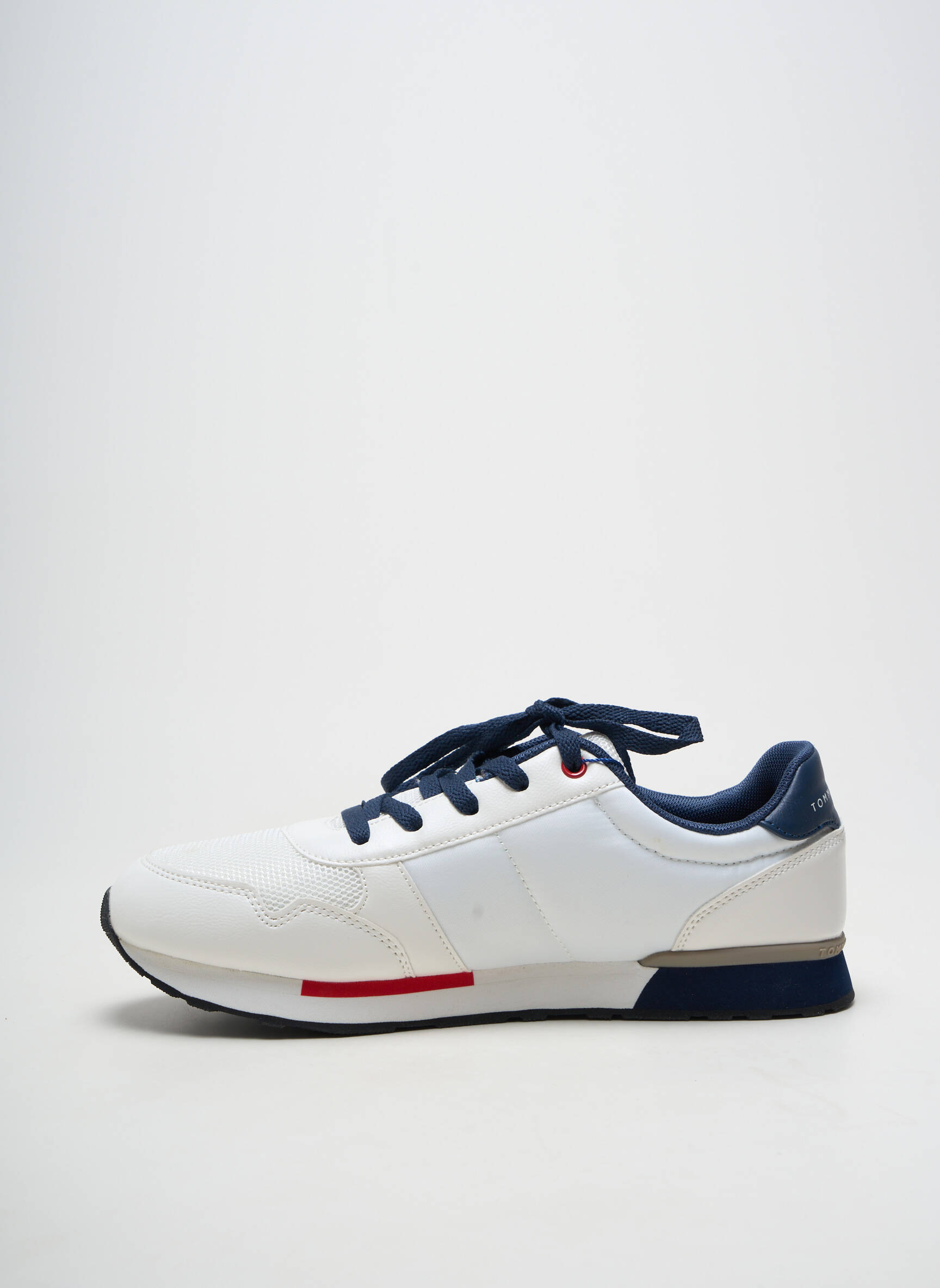 Adidași material neted vârf rotund alb TOMMY HILFIGER bărbat