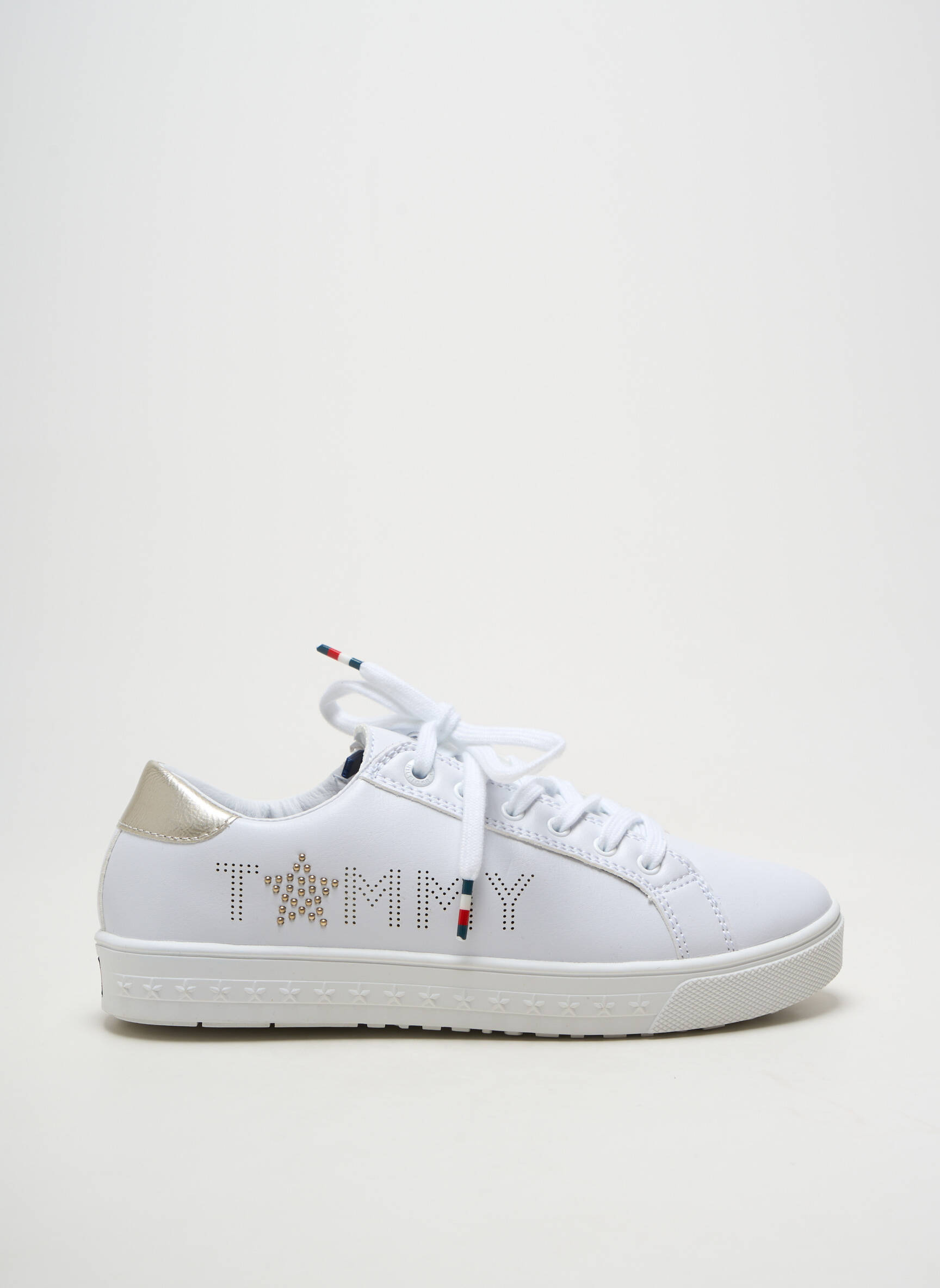 Adidași material neted toc plat până la 3 cm alb TOMMY HILFIGER femeie