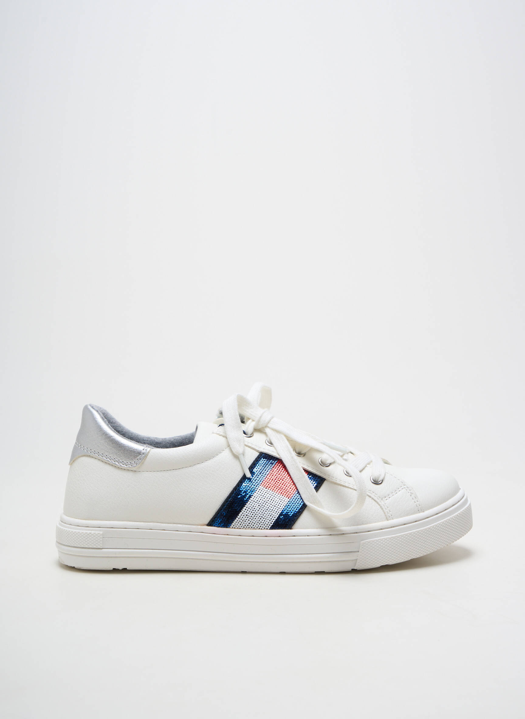 Adidași material neted toc plat până la 3 cm alb TOMMY HILFIGER femeie