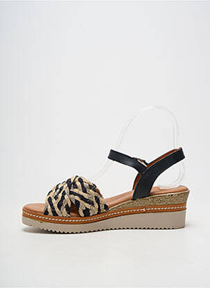 Sandale/pantofi decupați toc platformă toc de 4 la 6 cm negru EVA FRUTOS femeie