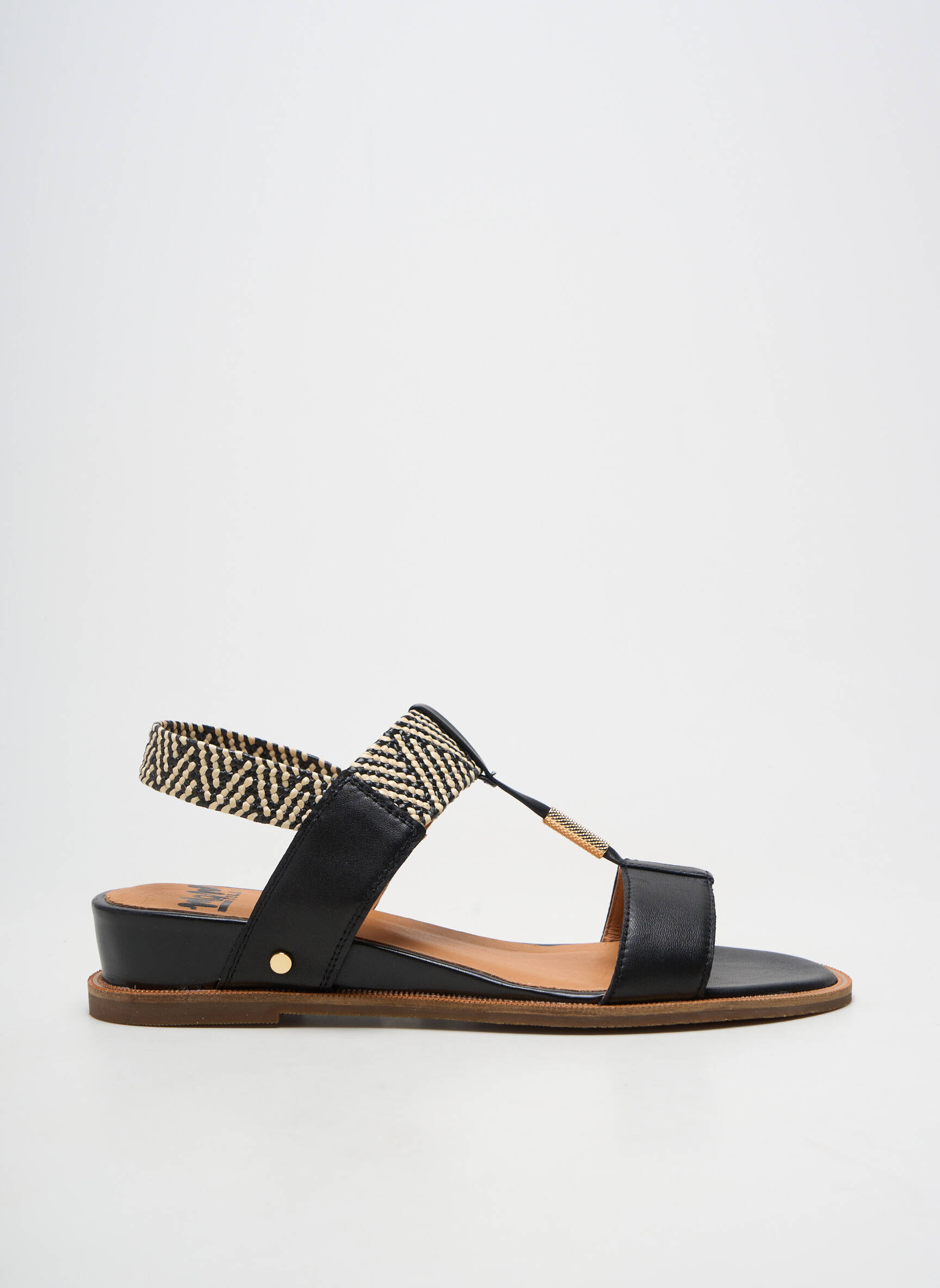Sandale/pantofi decupați material neted toc de 4 la 6 cm negru MAM'ZELLE femeie