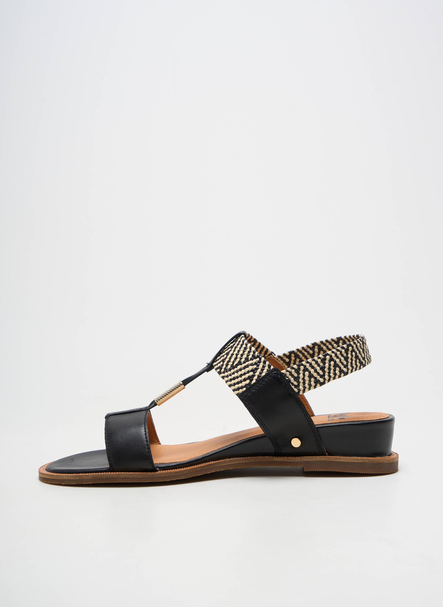 Sandale/pantofi decupați material neted toc de 4 la 6 cm negru MAM'ZELLE femeie