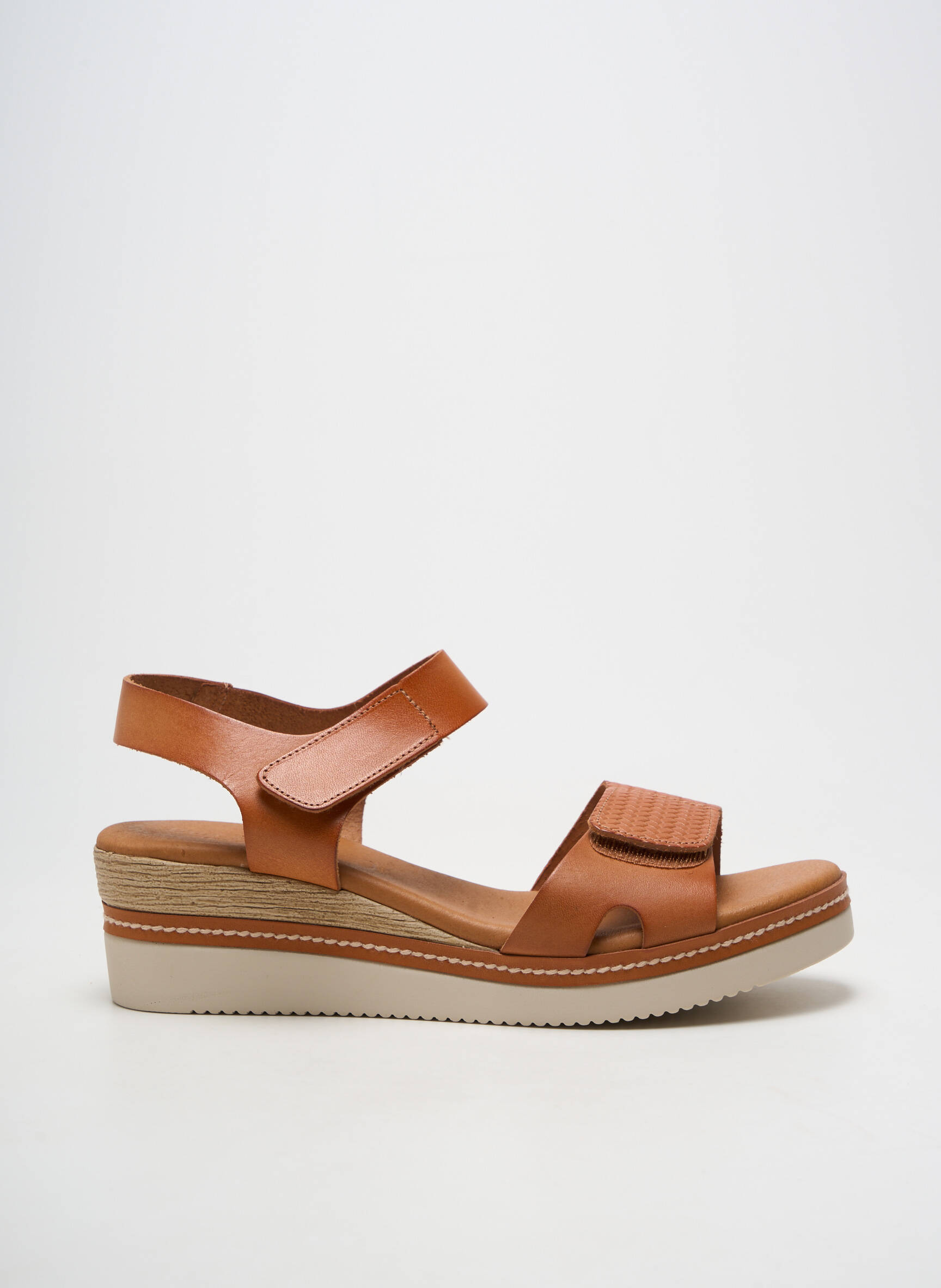 Sandale/pantofi decupați material neted toc de 4 la 6 cm maro EVA FRUTOS femeie