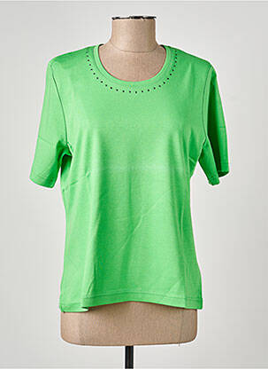 Tricou croială dreaptă mâneci scurte verde RABE femeie