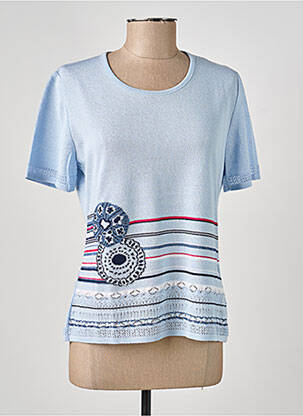 Tricou imprimeu fantezie mâneci scurte albastru RODAM femeie