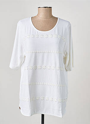 Tricou croială dreaptă mâneci scurte alb RABE femeie