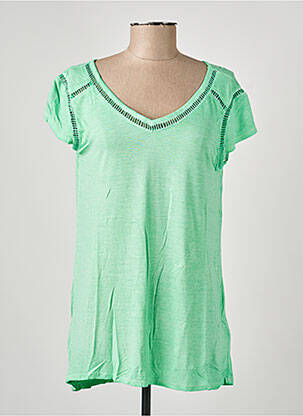 Tricou croială dreaptă mâneci scurte verde CONCEPT K femeie