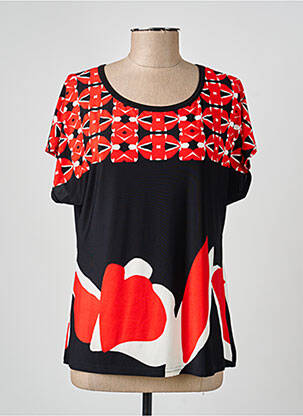 Tricou imprimeu fantezie mâneci scurte negru TELMAIL femeie