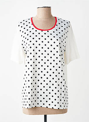 Tricou croială dreaptă mâneci scurte alb GRIFFON femeie