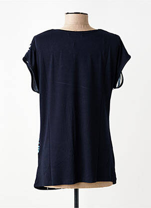 Tricou imprimeu fantezie mâneci scurte albastru CHRISTINE LAURE femeie