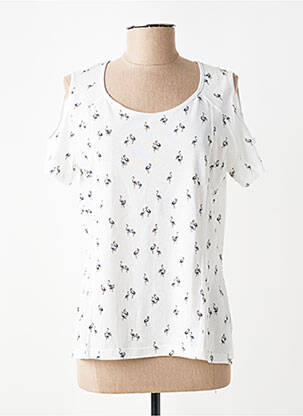 Tricou imprimeu fantezie mâneci scurte alb PAUPORTÉ femeie