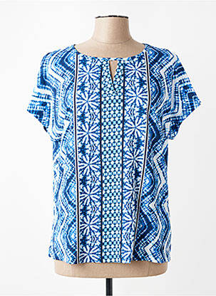 Tricou imprimeu fantezie mâneci scurte albastru OLSEN femeie